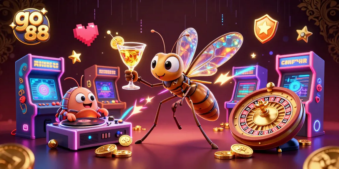 go 88 illuminates a vibrant casino scene with a dynamic mosquito mascot and gaming elements.