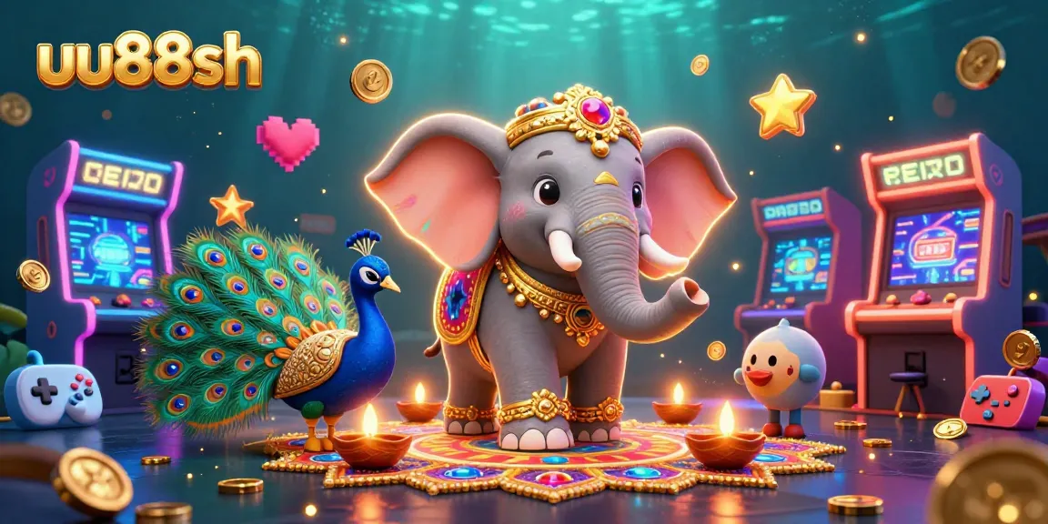 Engage in thrilling slots with uu88sh, featuring colorful characters and dynamic casino elements.