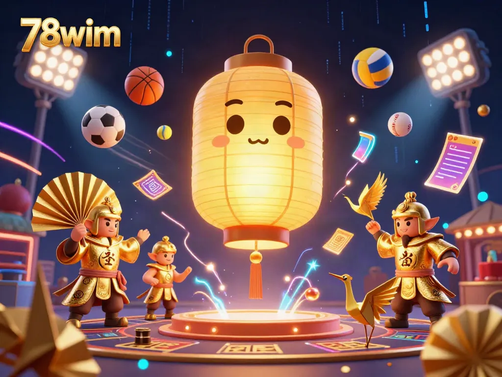 Engage in thrilling gameplay at 78wim with vibrant casino elements and golden characters.