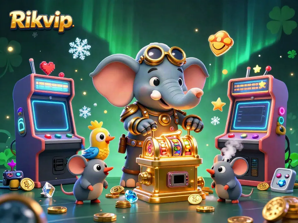 Engage in thrilling gameplay at Rikvip with vibrant arcade games and steampunk characters.