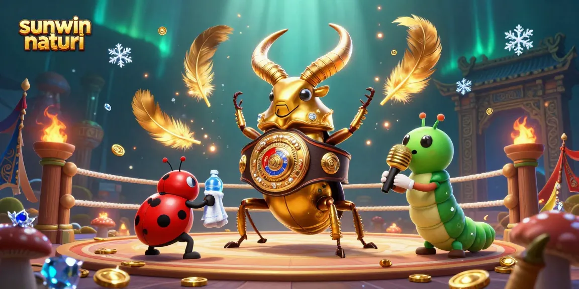 Experience excitement with sunwin naturi as a golden beetle competes in a vibrant casino arena.