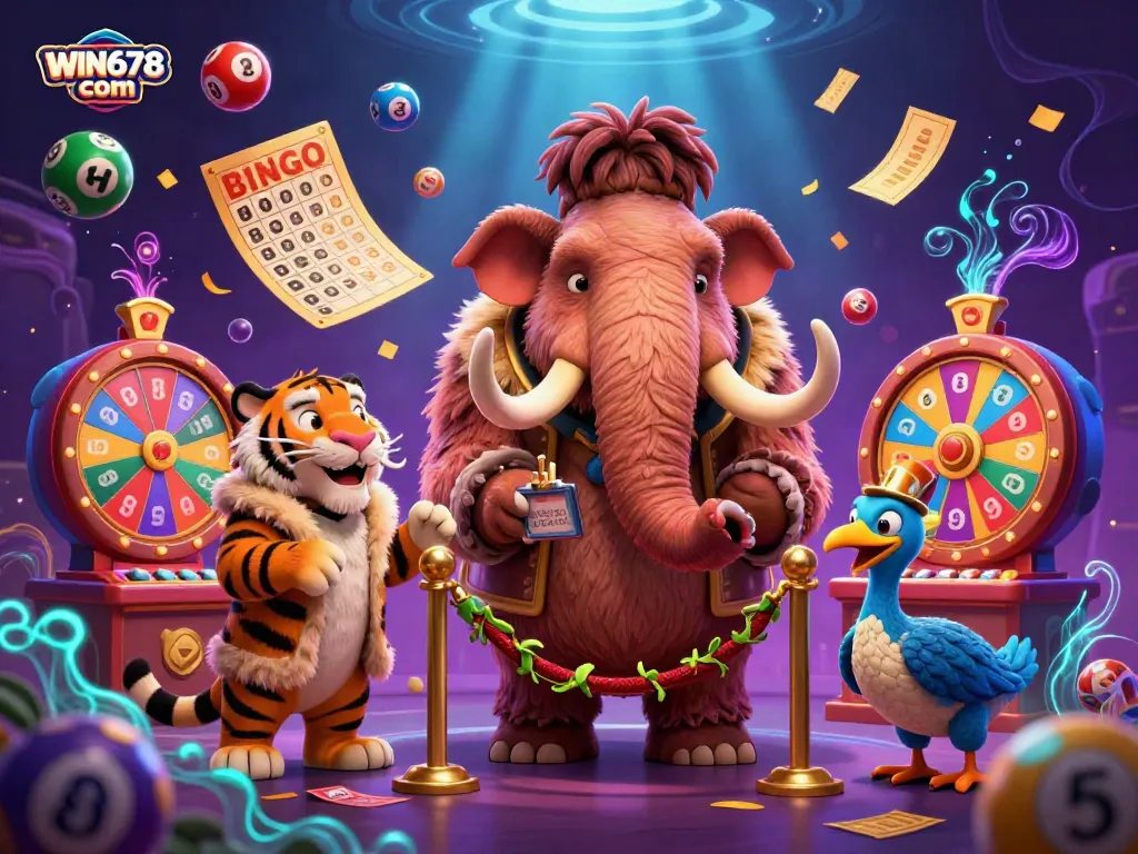 Experience the excitement at WIN678 com with a vibrant 3D illustration of dynamic casino elements and characters.