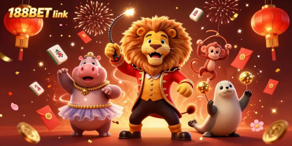 Experience the thrill of 188BET link with dynamic gaming elements and vibrant characters in this captivating scene.