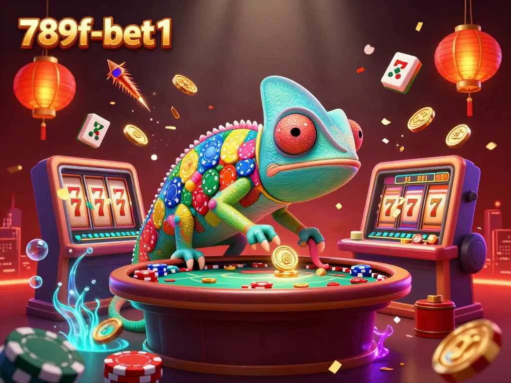 Experience vibrant casino action with 789f-bet1's colorful chameleon owner and lively slot games.