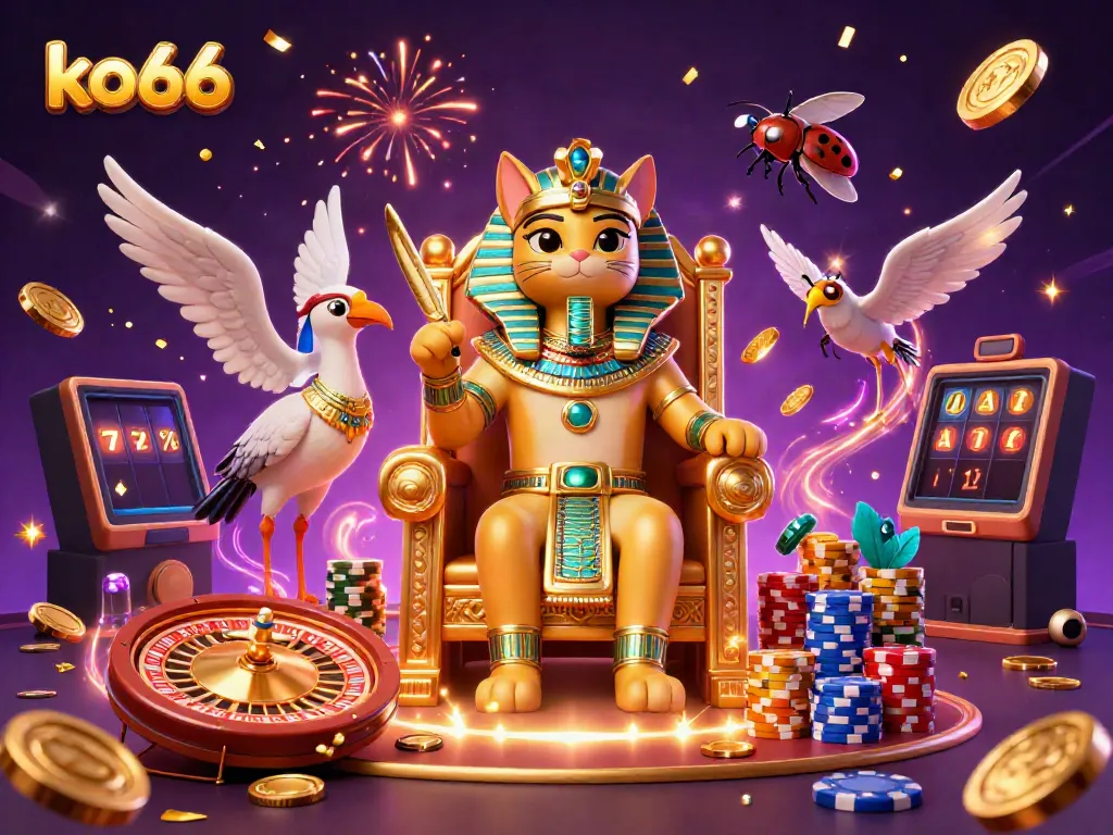 Experience the excitement at ko66's vibrant online casino with dazzling games and engaging characters.