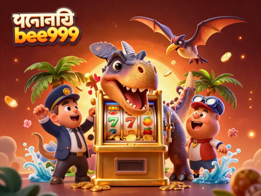 Experience the excitement of পদোন্নতি bee999 as characters interact dynamically in a vibrant casino scene.