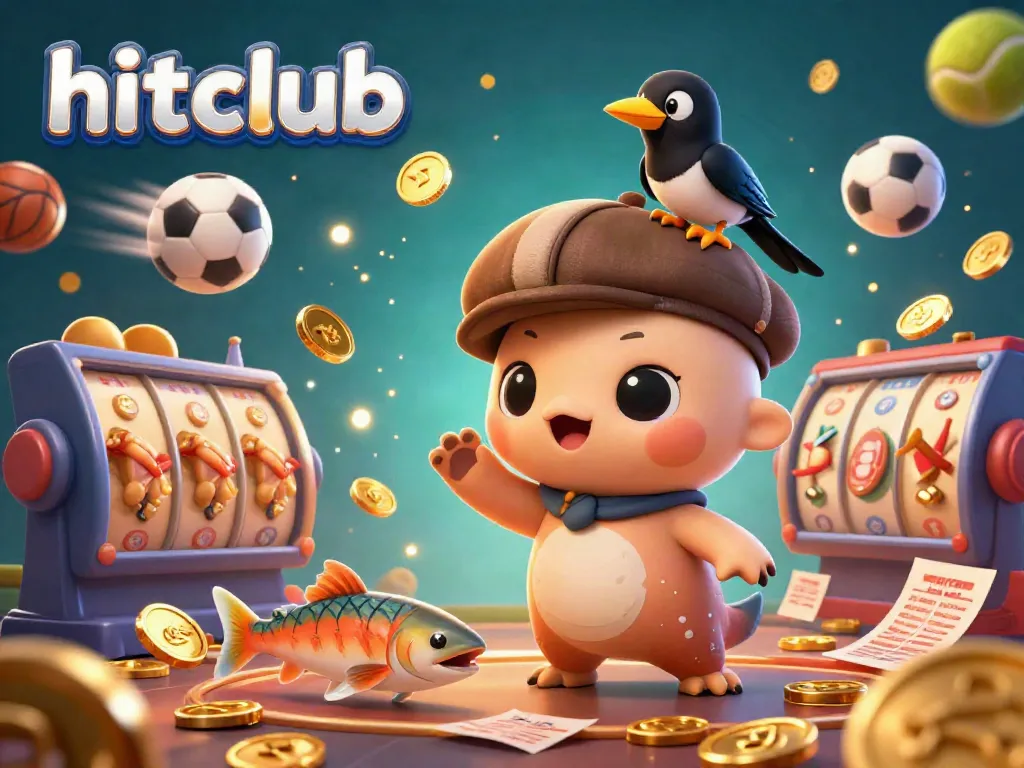Experience gaming excitement with hitclub's vibrant online gambling scene featuring baby Nessie and gold coins.