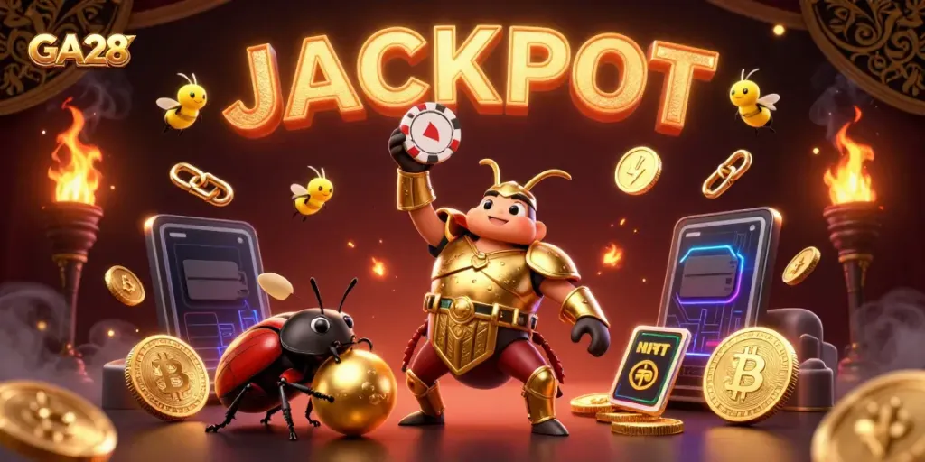 Win big with GA28 at this vibrant 3D casino scene featuring exciting gameplay and gambling themes.