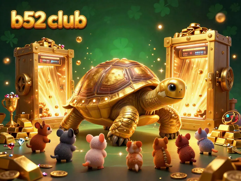 Experience the exciting gaming atmosphere at b52 club with golden treasures and eager players.
