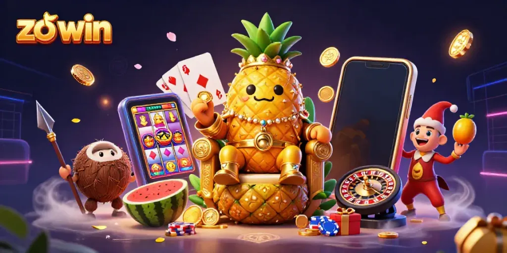 Experience the excitement of zo win with vibrant casino characters and gaming elements!
