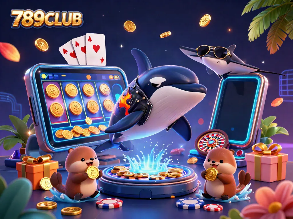 Join the excitement at 789CLUB with vibrant sea creatures, golden coins, and thrilling gaming elements!