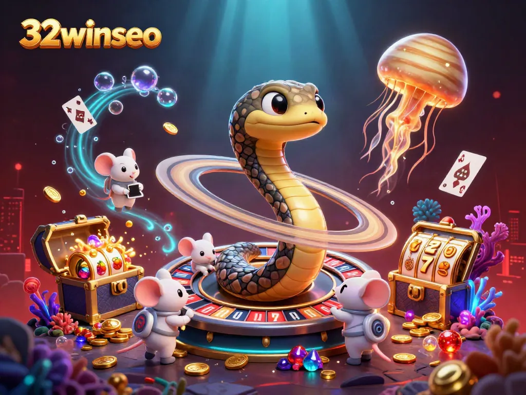 Experience thrilling 32winseo gaming action with a vibrant cosmic roulette scene.