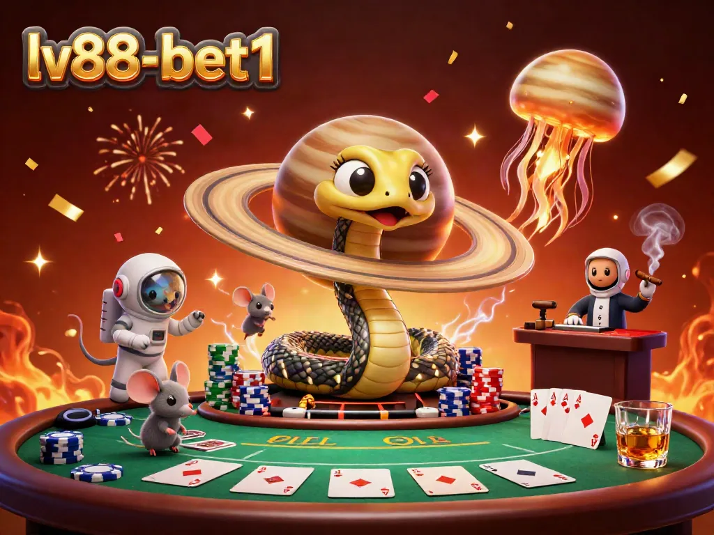 Experience thrilling bets at lv88-bet1 with a cosmic roulette scene and adventurous astronaut mice.